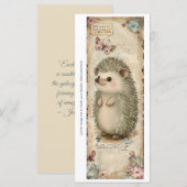Create Your Own Curious Hedgehog Bookmark Card (Voorkant / Achterkant)