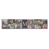 Create your own Custom 12 photo collage Monogram Korte Tafelloper (Horizontaal)