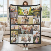 Create Your Own Custom 16 Photo Collage Fleece Deken