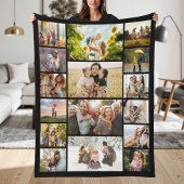 Create Your Own Custom 16 Photo Collage Fleece Deken