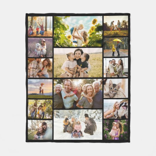 Create Your Own Custom 16 Photo Collage Fleece Deken (Voorkant)