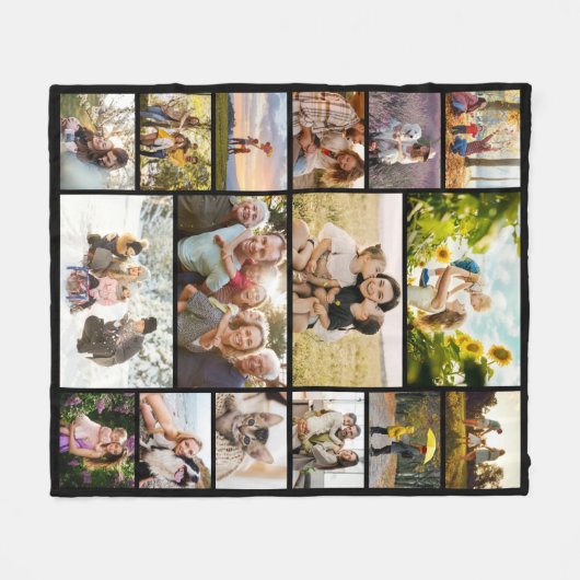 Create Your Own Custom 16 Photo Collage Fleece Deken (Voorkant (Horizontaal))