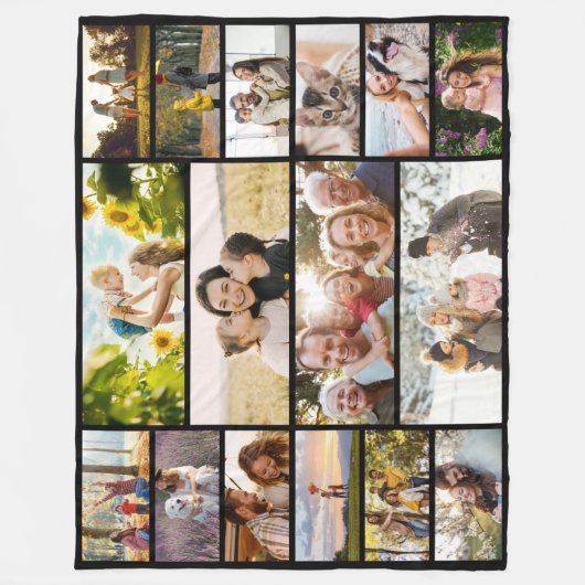 Create Your Own Custom 16 Photo Collage Fleece Deken (Voorkant)