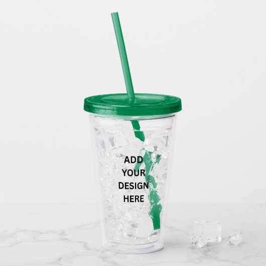 Create Your Own Custom 16oz Tumbler Acryl Drinkbeker (Voorkant ijs)