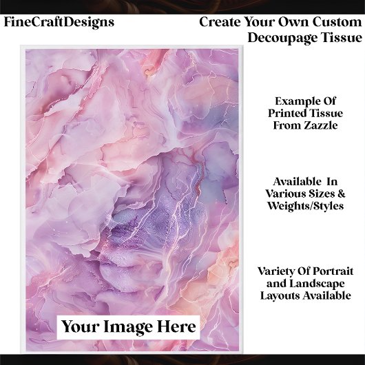 Create Your Own Custom 1 Photo Portrait Decoupage Tissuepapier