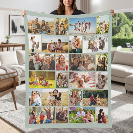 Create Your Own Custom 24 Photo Collage Fleece Deken