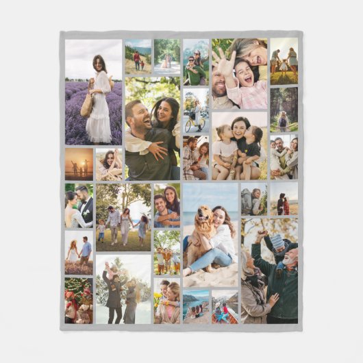 Create Your Own Custom 28 Photo Collage Fleece Deken (Voorkant)