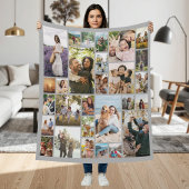 Create Your Own Custom 28 Photo Collage Fleece Deken