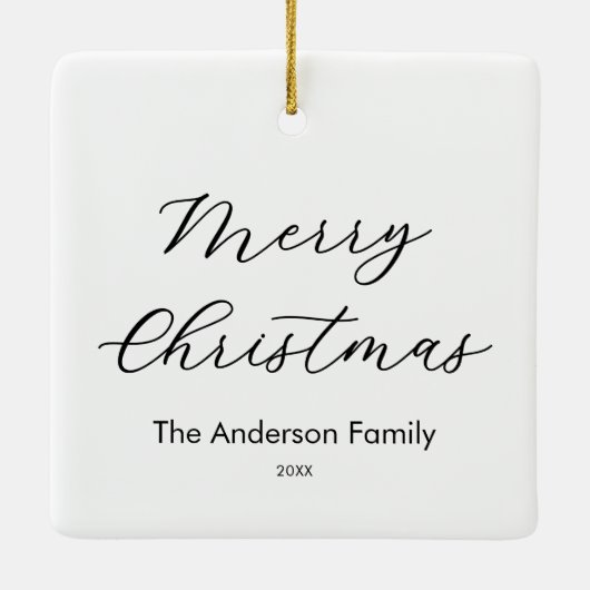 Create Your Own Custom 2 Photo Christmas Keramisch Ornament (Achterkant)