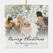 Create Your Own Custom 2 Photo Merry Christmas Keramisch Ornament (Achterkant)