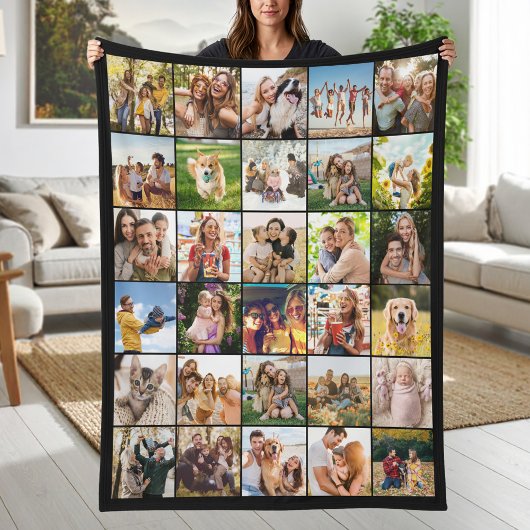 Create Your Own Custom 30 Photo Collage Fleece Deken
