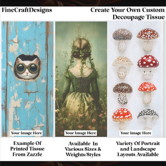 Create Your Own Custom 3 Photo Portrait Decoupage Tissuepapier