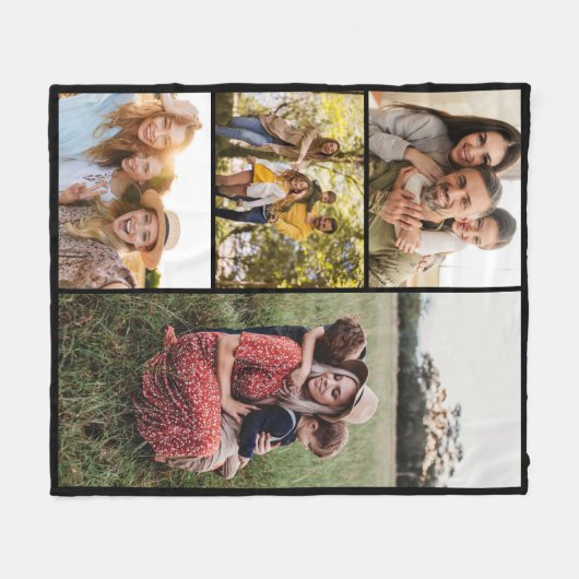 Create Your Own Custom 4 Photo Collage Fleece Deken (Voorkant (Horizontaal))