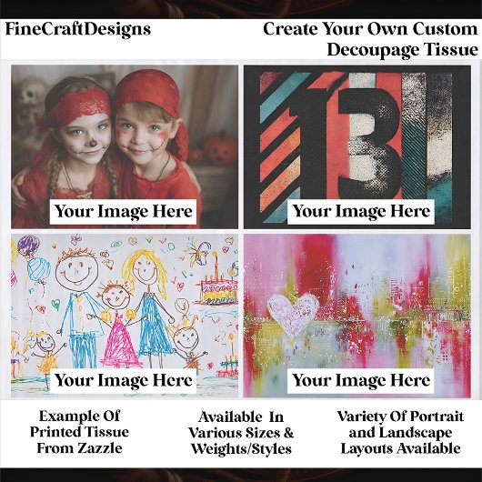 Create Your Own Custom 4 Photo Landscape Decoupage Tissuepapier