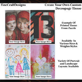 Create Your Own Custom 4 Photo Portrait Decoupage Tissuepapier