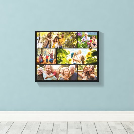 Create Your Own Custom 6 Photo Collage Canvas Afdruk (Insitu (Houten vloer))