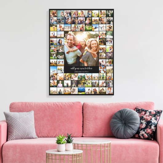 Create Your Own Custom 79 Photo Collage Canvas Afdruk (Insitu (Woonkamer))