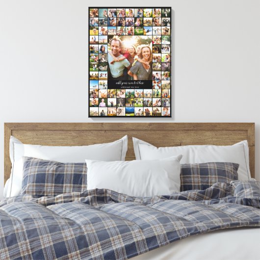 Create Your Own Custom 79 Photo Collage Canvas Afdruk (Insitu (Slaapkamer))