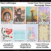 Create Your Own Custom 8 Photo Portrait Decoupage Tissuepapier
