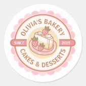 Create your own Custom Bakery Baked Goods Business Ronde Sticker (Voorkant)