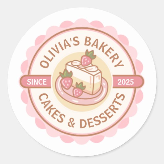 Create your own Custom Bakery Baked Goods Business Ronde Sticker (Voorkant)