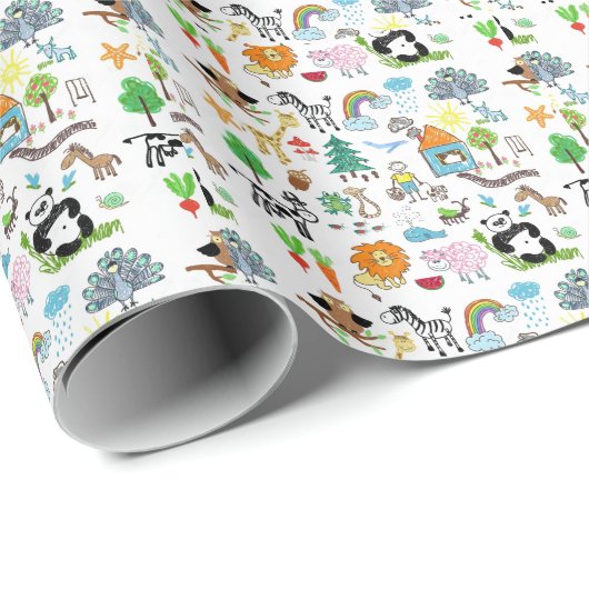 Create Your Own Custom Children drawings Cute Cadeaupapier (Rol Hoek)