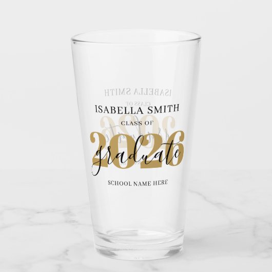 Create Your Own Custom Class of 2026 Graduation Glas (Voorkant)