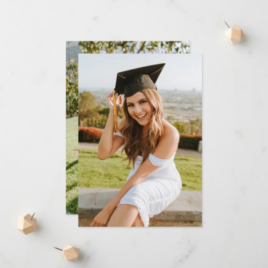 Create Your Own Custom Graduate 2 Photo Aankondiging (Voorkant / Achterkant in situ)