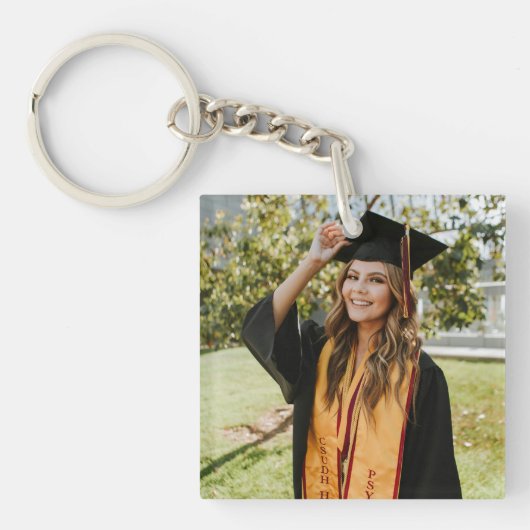 Create Your Own Custom Graduate 2 Photo Sleutelhanger (Voorkant)