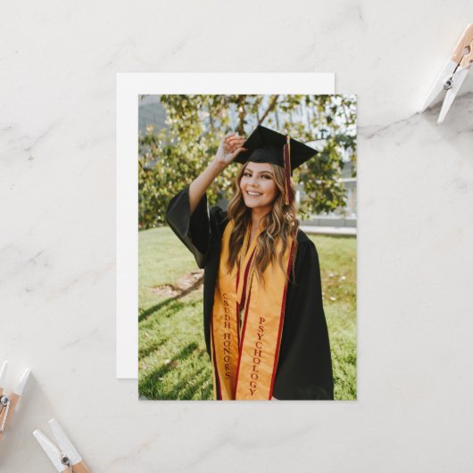 Create Your Own Custom Graduate Photo Kaart (Voorkant / Achterkant in situ)