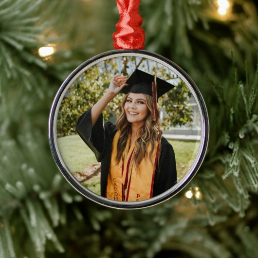 Create Your Own Custom Graduate Photo Metalen Ornament (Boom)