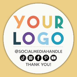 Create Your Own Custom Logo Business Social Media  Ronde Sticker
