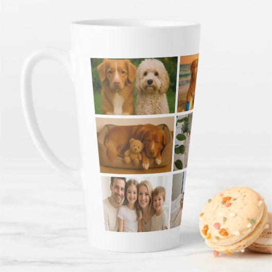 Create your own custom made 9 photo personalized latte mok (In situ)