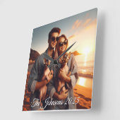 Create Your Own Custom Memorable Family Photo  Vierkante Klok (Hoek)