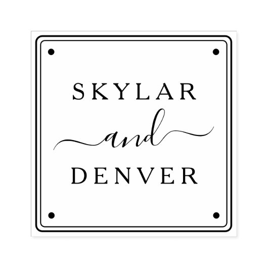 Create Your Own Custom Minimalist Couple's Names Rubberstempel (Afrduk)