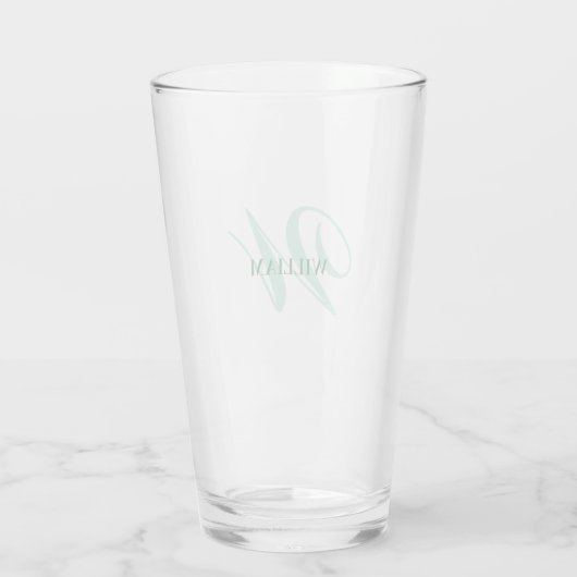 Create Your Own Custom Monogram And Name Green Glas (Achterkant)