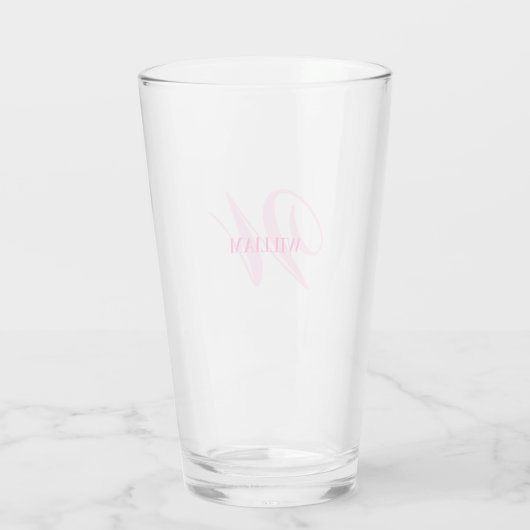 Create Your Own Custom Monogram And Name Pink Glas (Achterkant)