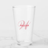 Create Your Own Custom Monogram And Name red Glas (Voorkant)
