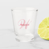Create Your Own Custom Monogram And Name Red Shot Glas (Voorkant)