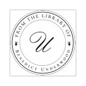Create Your Own Custom Monogram & Ivy Bookplate Rubberstempel (Afrduk)