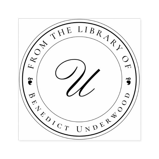 Create Your Own Custom Monogram & Ivy Bookplate Rubberstempel (Afrduk)