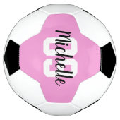 Create Your Own Custom Name Number Pink Voetbal (Gedraaid)