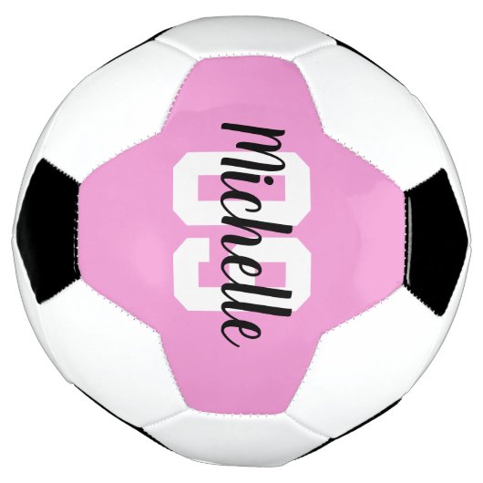 Create Your Own Custom Name Number Pink Voetbal (Gedraaid)