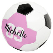 Create Your Own Custom Name Number Pink Voetbal (Drie kwart)