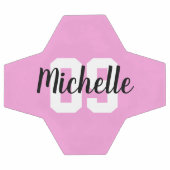 Create Your Own Custom Name Number Pink Voetbal (Enkel)