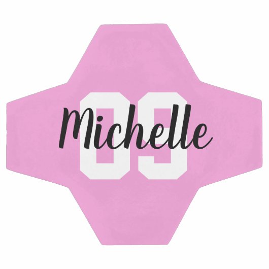 Create Your Own Custom Name Number Pink Voetbal (Enkel)