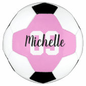 Create Your Own Custom Name Number Pink Voetbal (Voorkant)