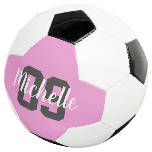 Create Your Own Custom Name Number Pink Voetbal (Drie kwart)