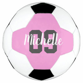 Create Your Own Custom Name Number Pink Voetbal