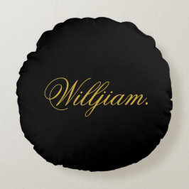 Create Your Own Custom Name on This Black Rond Kussen